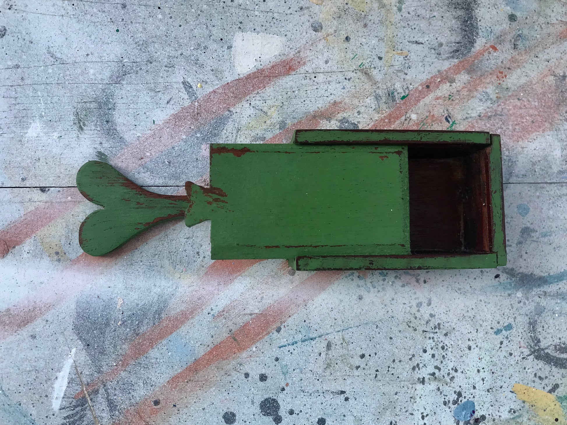 Vintage wooden matchbox holder