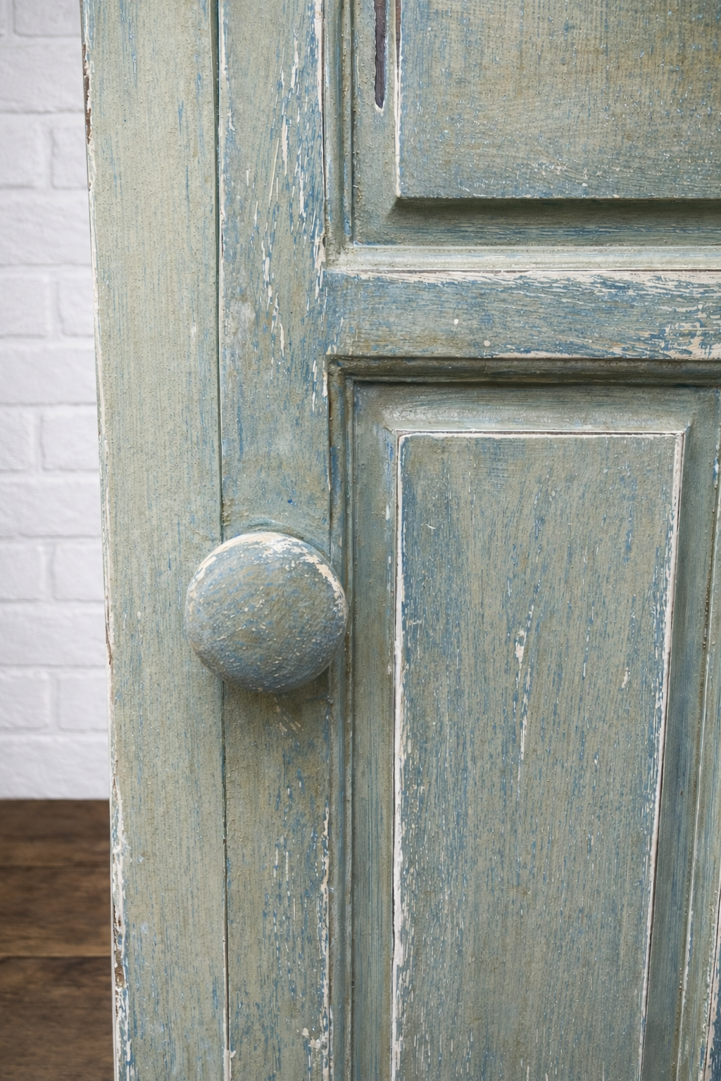 Vintage rustic floor cabinet / cuboard painted in layers of distressed Milk Paint