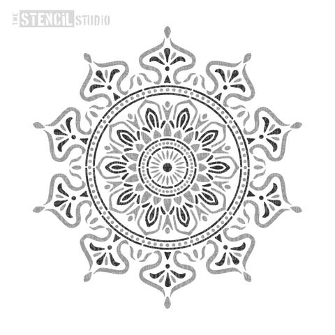Stencil Studio - Zara Mandala Indian Motif Stencil - Half Design - 2 Layer Stencil - A4