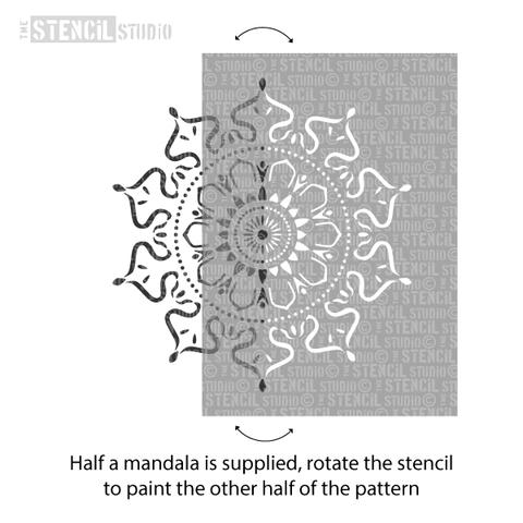 Stencil Studio - Zara Mandala Indian Motif Stencil - Half Design - 2 Layer Stencil - A4
