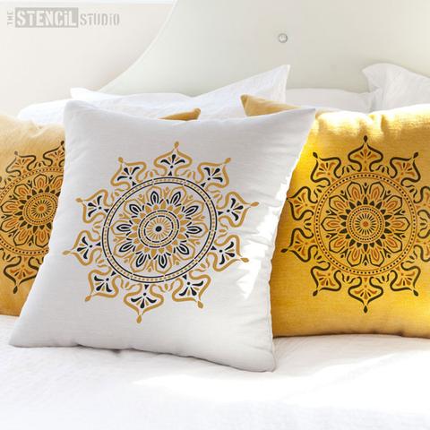 Stencil Studio - Zara Mandala Indian Motif Stencil - Half Design - 2 Layer Stencil - A4