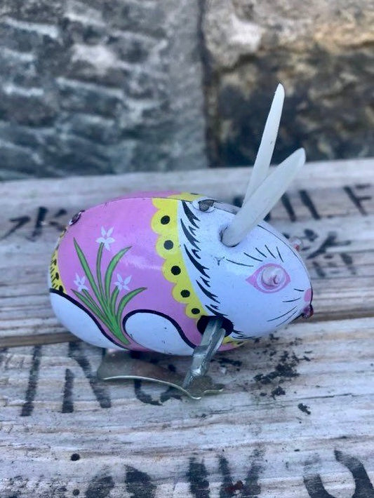 Little dinky metal wind up rabbit toy