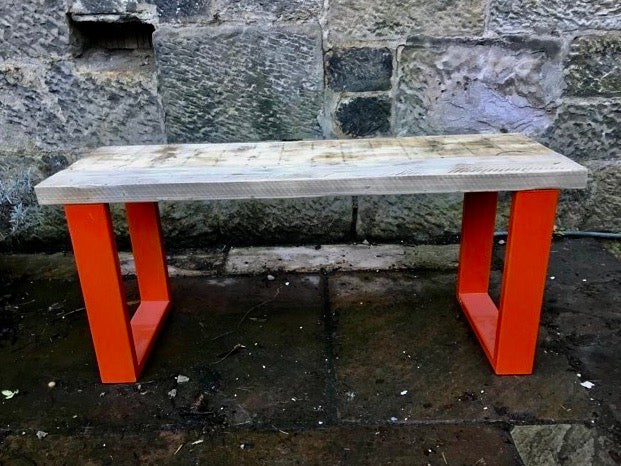 Rustic industrial bench indoor/outdoor - made to order