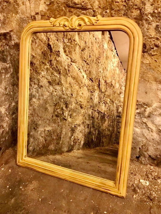 Vintage Mirror painted in Soft yellow