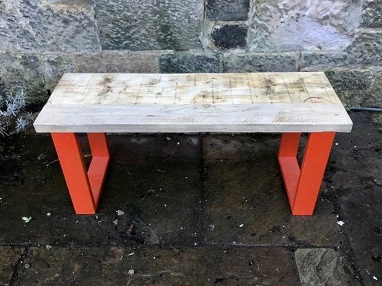 Rustic industrial bench indoor/outdoor  - made to order