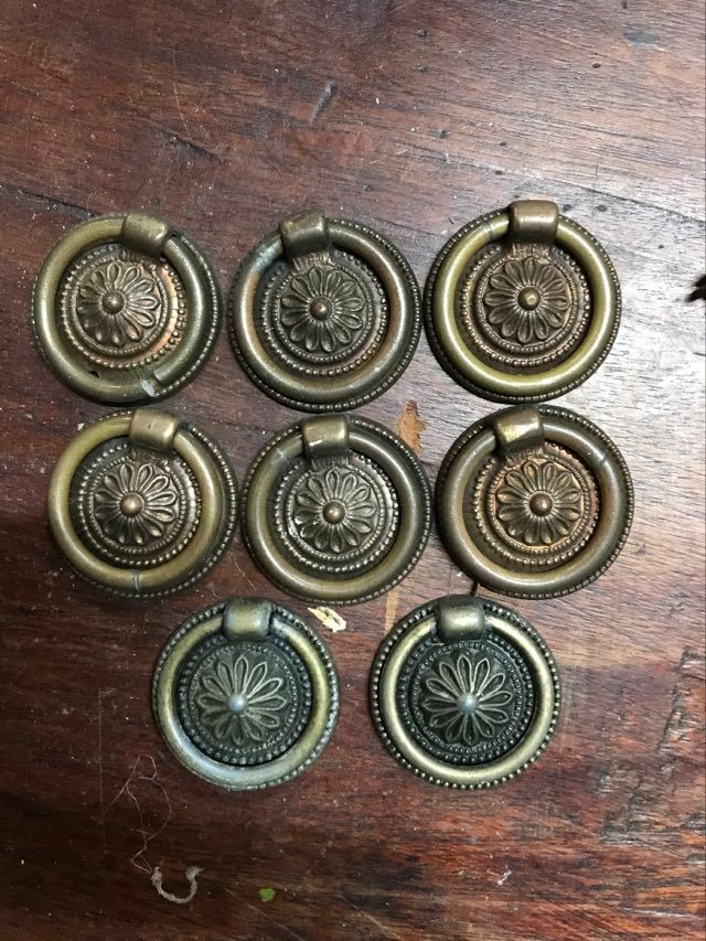 set of 8 Brass furniture handles