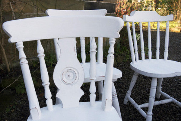 Shabby chic mismatch vintage dining chairs set Made to order by Emily Rose Vintage Autentico chalk paint finish