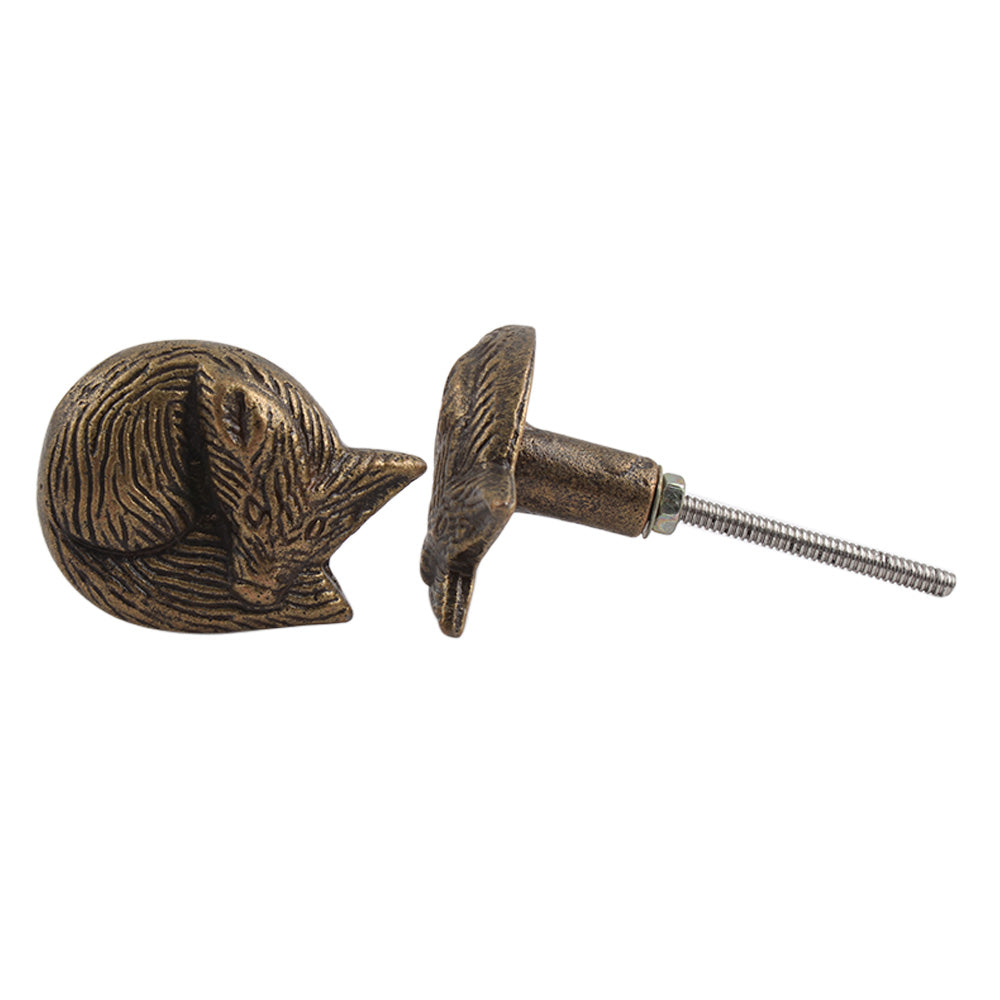 Antique Fox Metal Cabinet Knobs