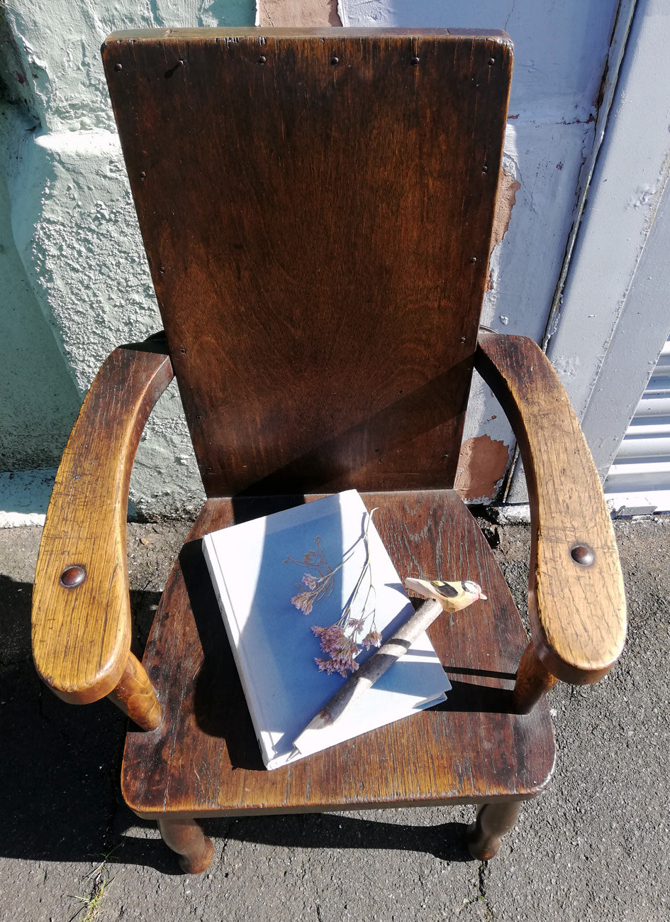 Antique hand made wooden children's school chair