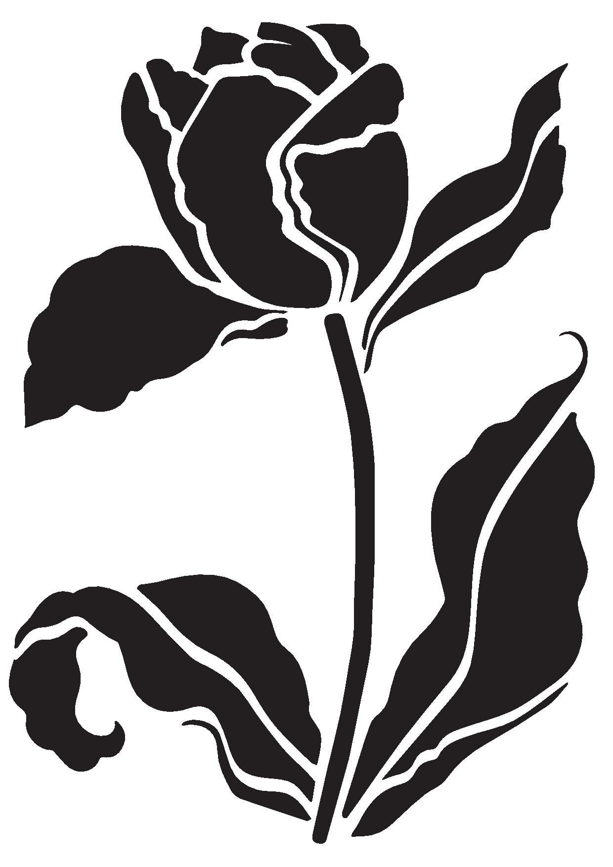 Beautiful decorative painted furniture stencils by Beautifully Boho - Spring Tulip