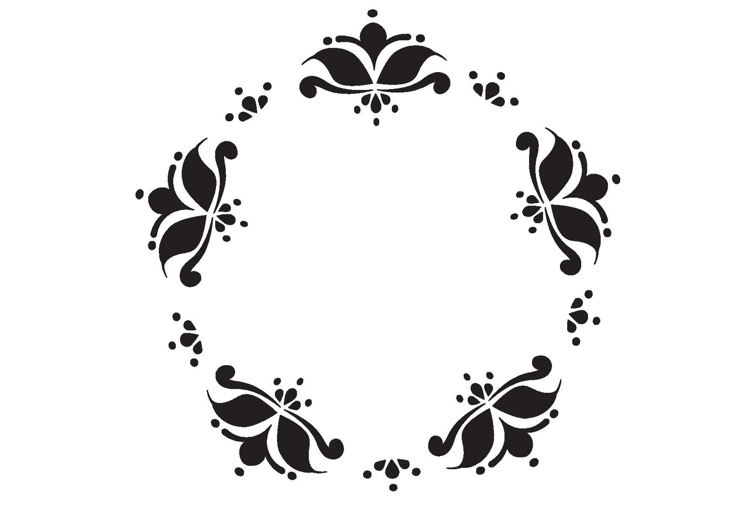 Beautiful decorative painted furniture stencils by Beautifully Boho from Emily Rose Vintage - Floral Circlet