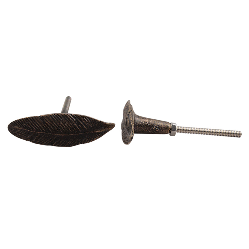 Bird Feather Metal Furniture Knob