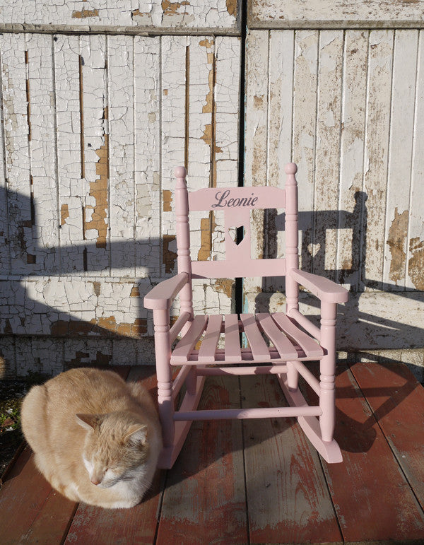 Vintage personalised rocking chair with your child's name or initials made to order