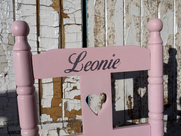 Vintage personalised rocking chair with your child's name or initials made to order