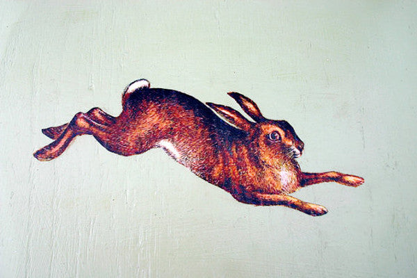 Children's Vintage wooden Upcycled Chair With Retro Spring Hare design by Emily Rose Vintage