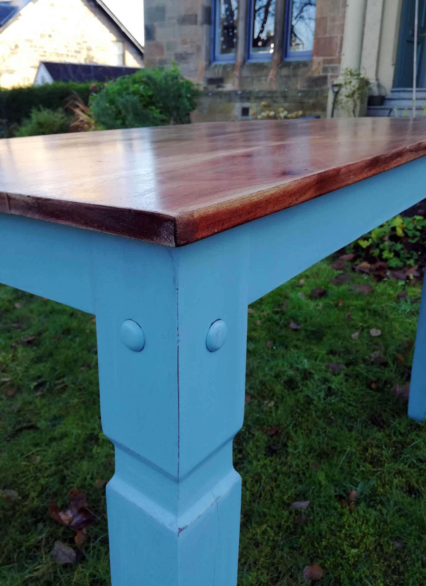 Chunky farmhouse dining table