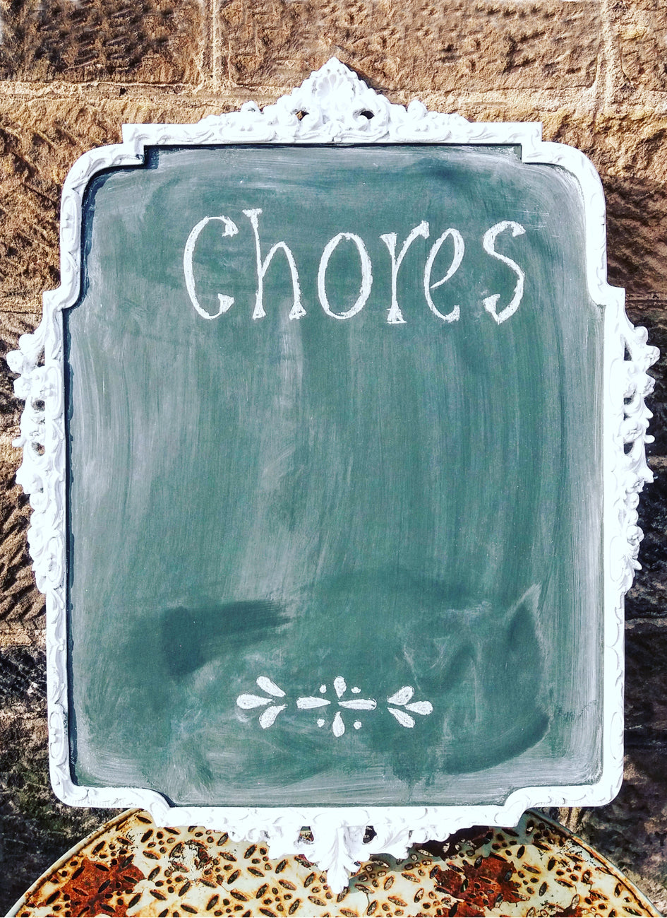 Dark green painted chalk board