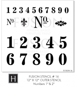 Fusion Mineral Paint Decorative Stencil - Vintage Numbers