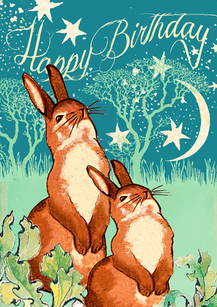 Happy birthday rabbit card