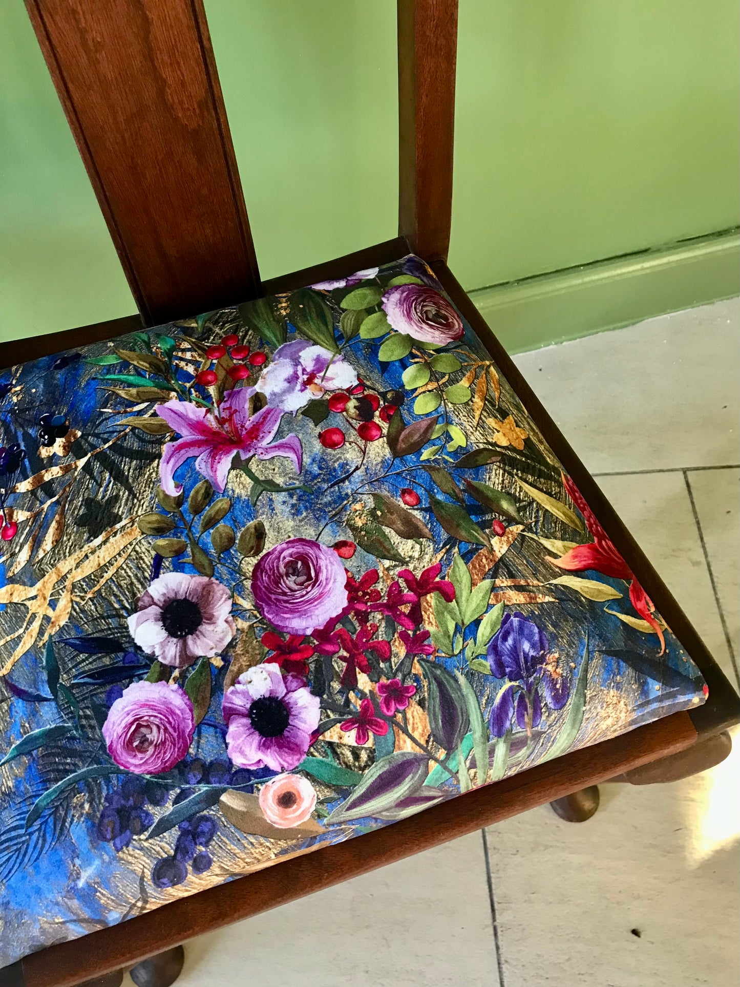 Commission for Sarah G - Set of 2 refurbished vintage dining chairs