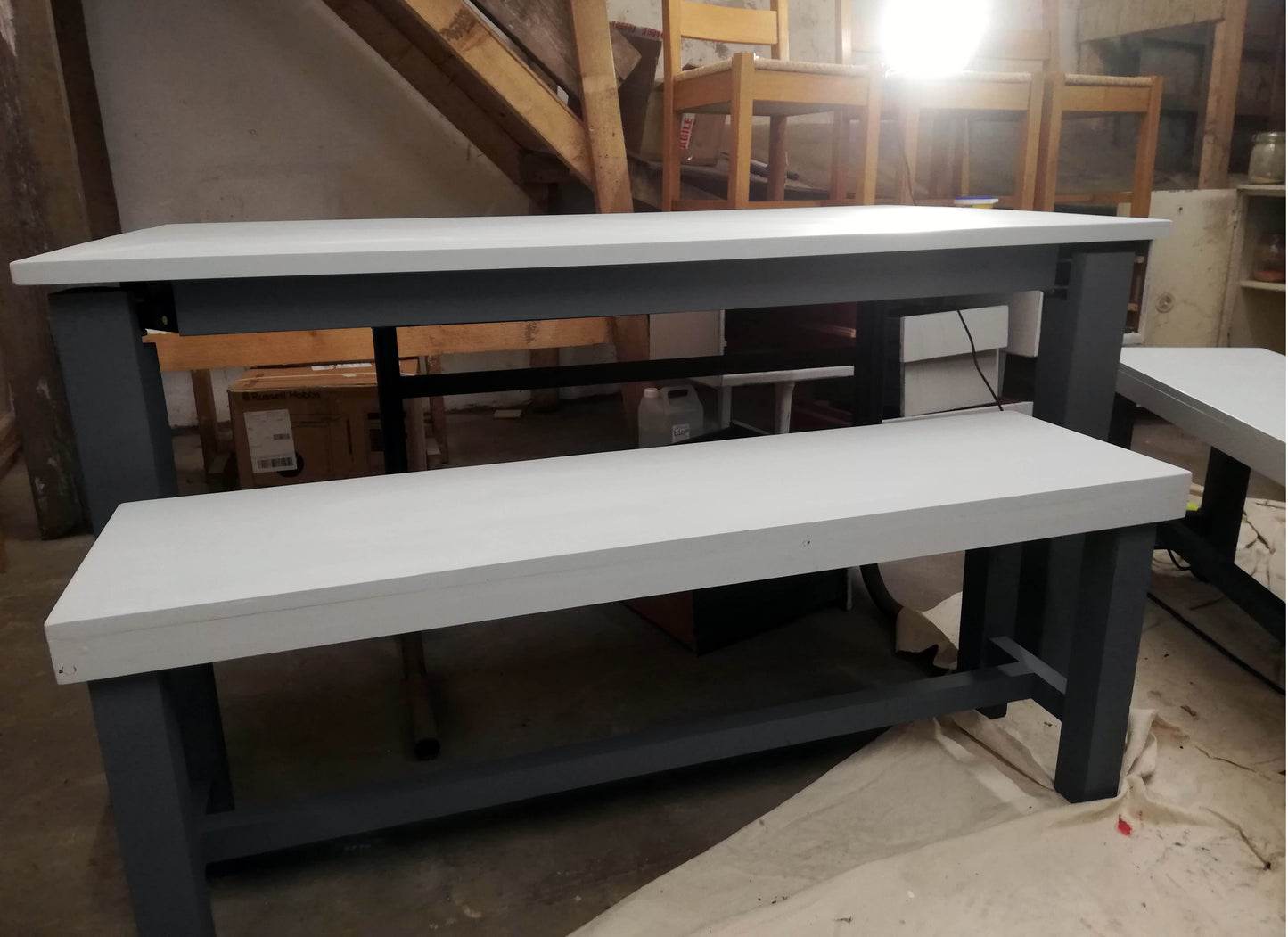 Custom Listing for Craig hand painted dining table and benches