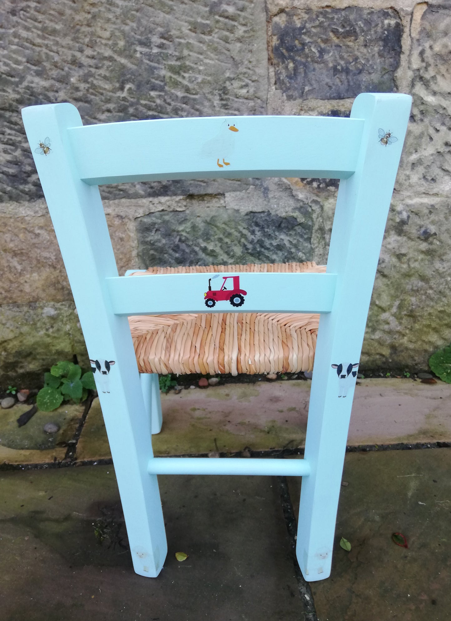 Custom Listing for Anna personalised children's rush seat chair with farm animal theme