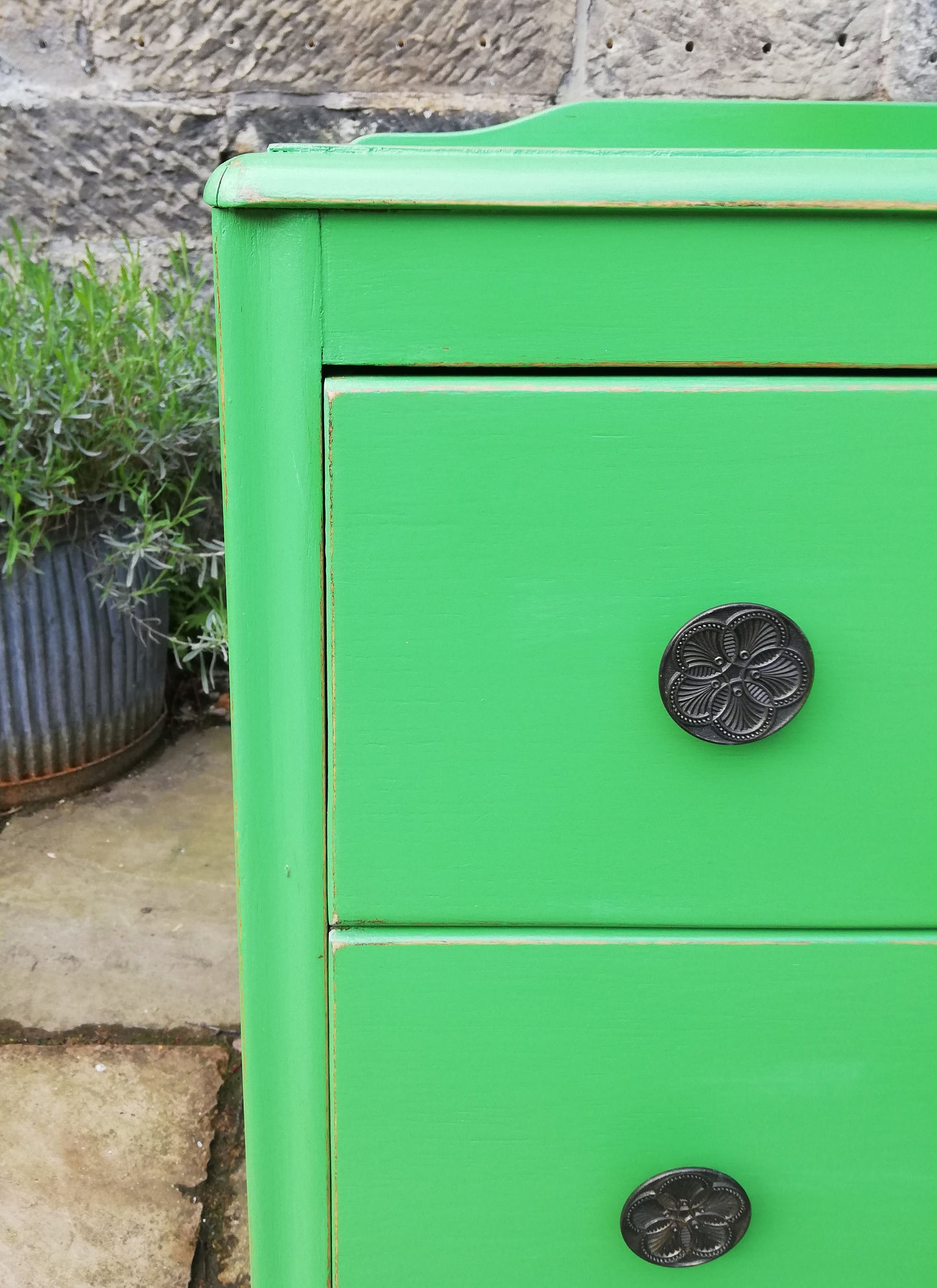 Custom Listing chest of drawers painted in Vintage With Grace Chalk Paint in Peter Pan