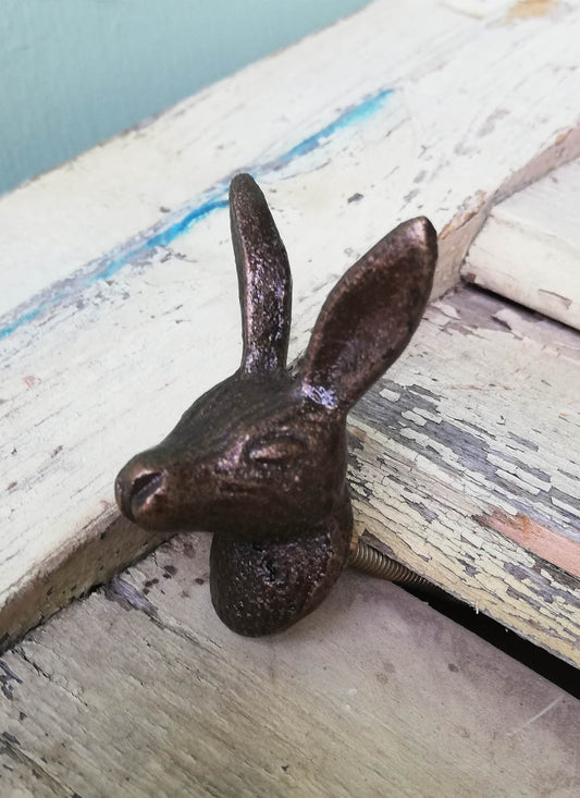 Hare Drawer Knob - New rabbit hare animal furniture knob handle