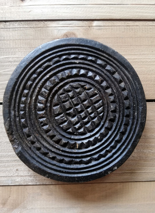 Antique stone chapati mould. These make prefect trivets and pot stands