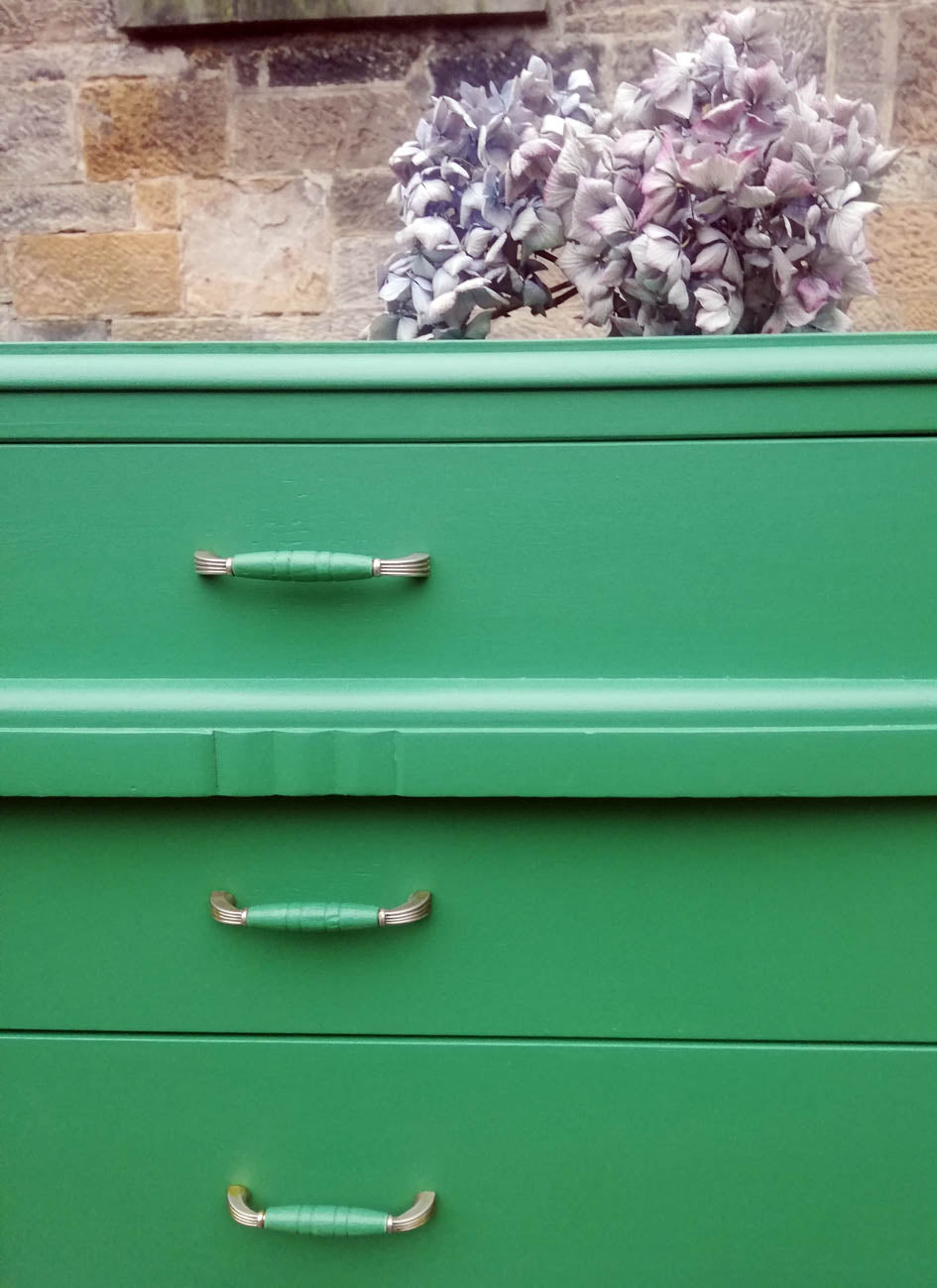 Custom Order - vintage oak chest of drawers painted in fusion mineral paint park bench