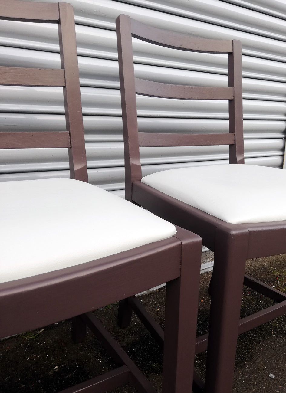 Set of 4 vintage dining chairs with vinyl seats