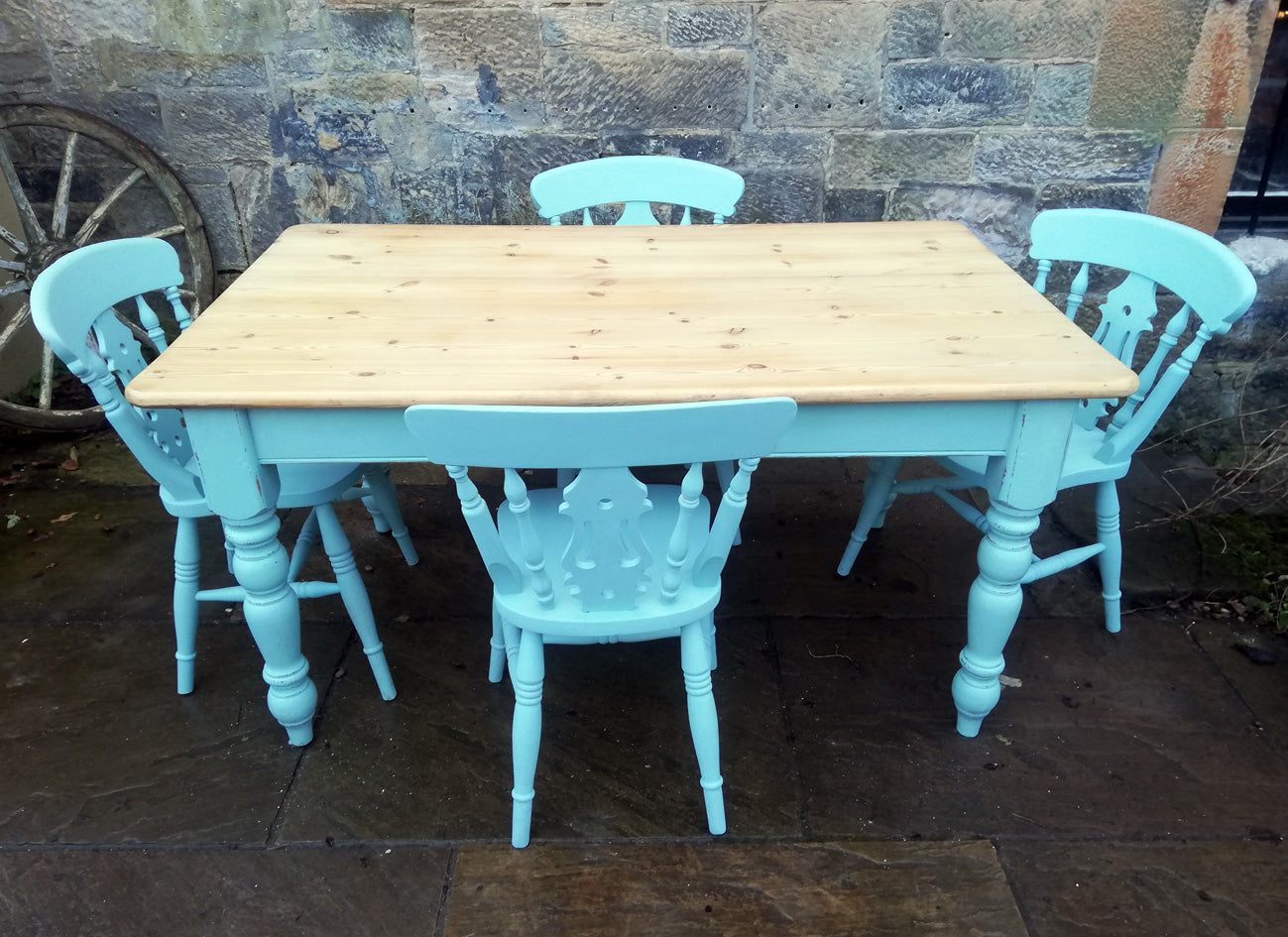 custom listing for jeremy refurbished dining table and 4 fiddleback chairs