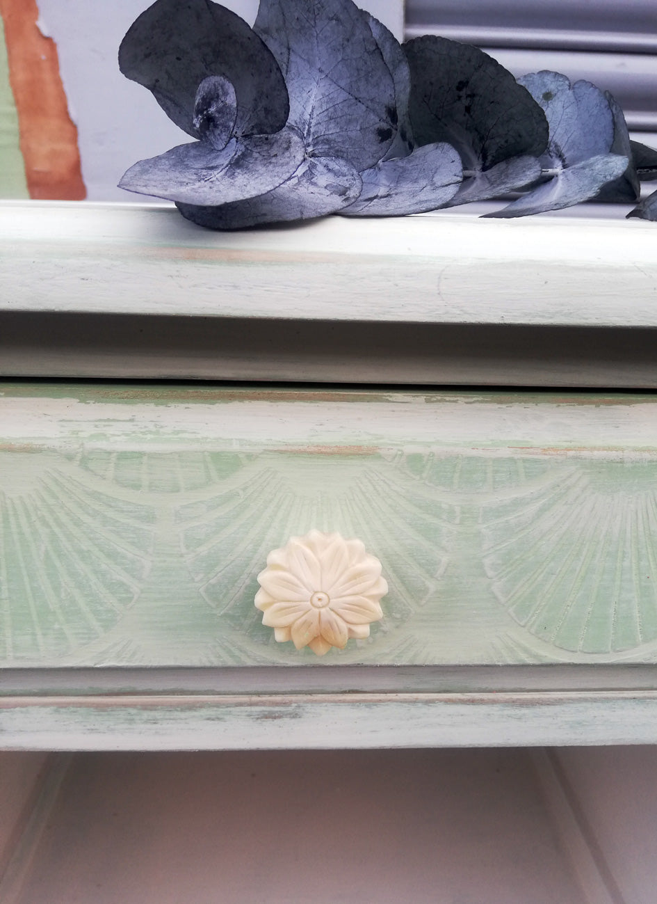 Boho painted bedside cabinet