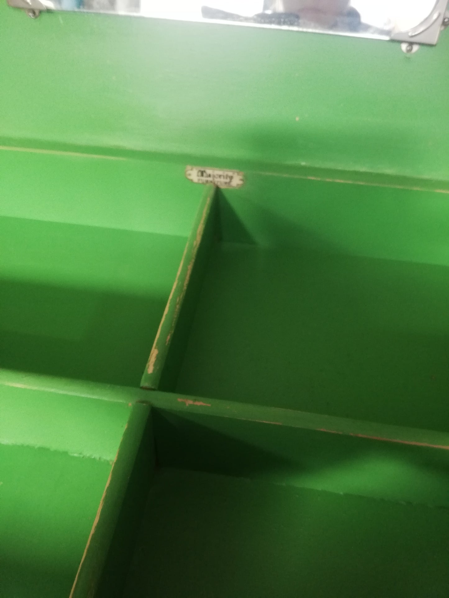 Reserved for Jed Vintage tallboy shabby chic cabinet painted in grey and green