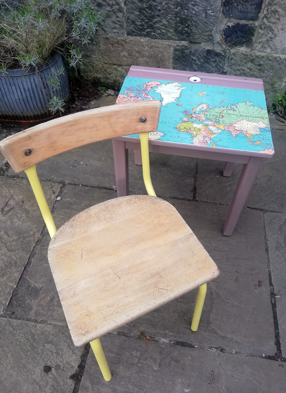 Painted vintage children's school desks, chairs or sets you choose design and colours