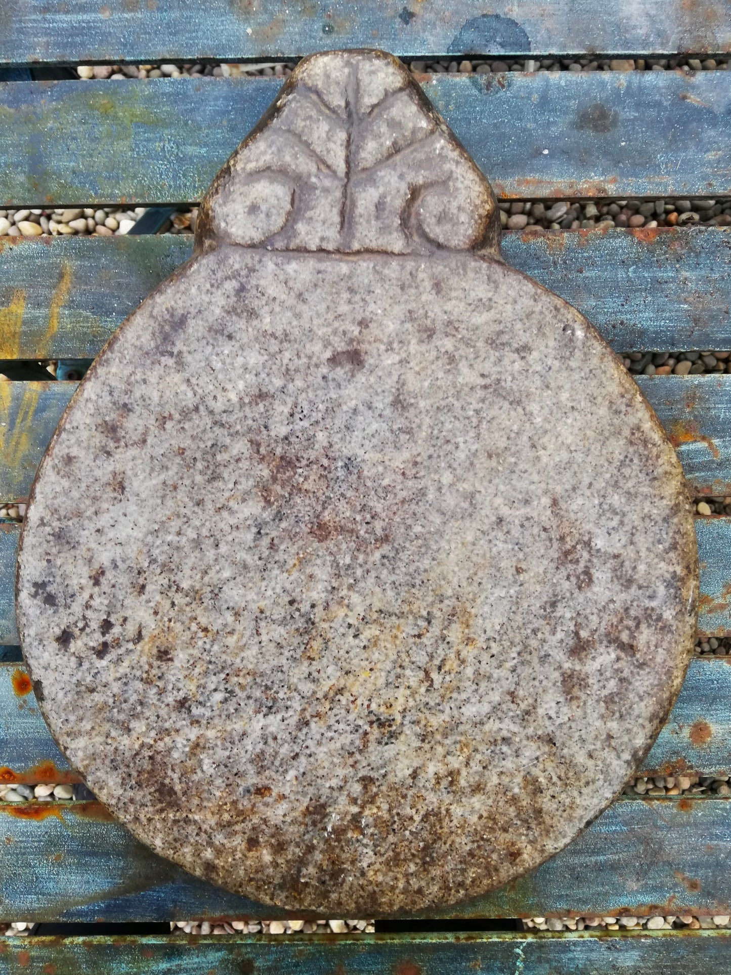 Antique stone chapati board. These make prefect trivets, pot stands or cheese boards