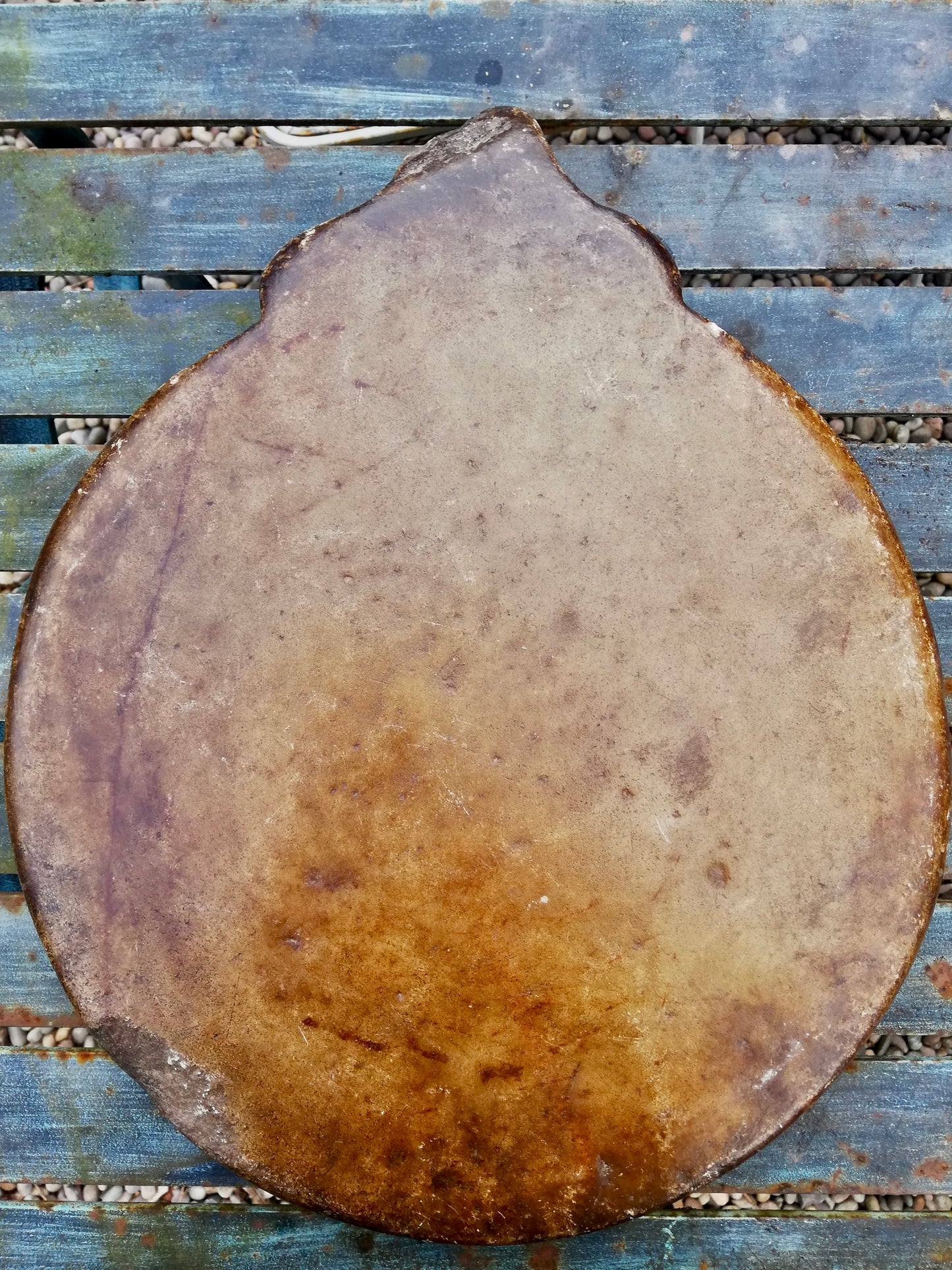 Antique stone chapati board. These make prefect trivets, pot stands or cheese boards