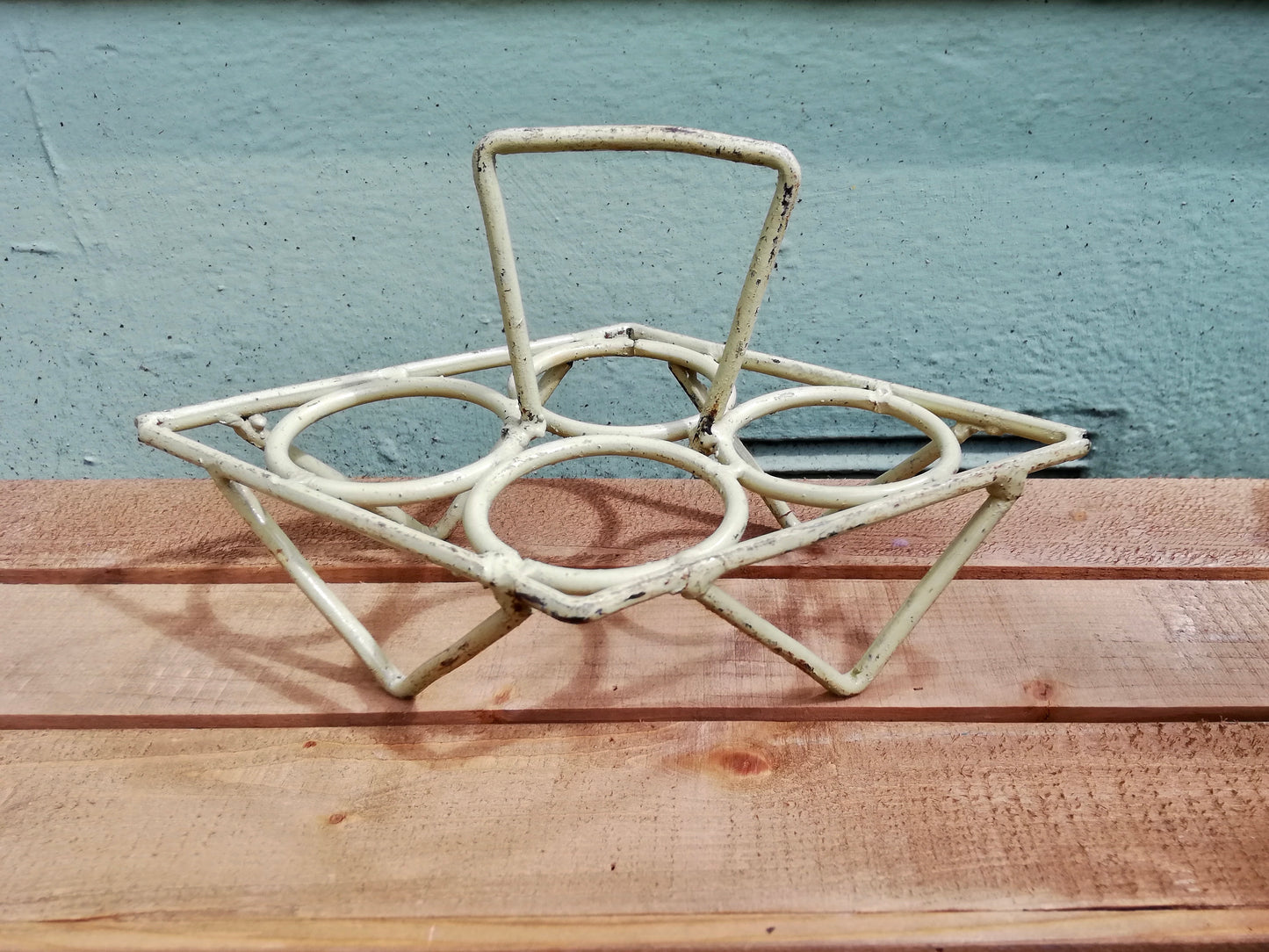 Antique metal bottle / glass carrier