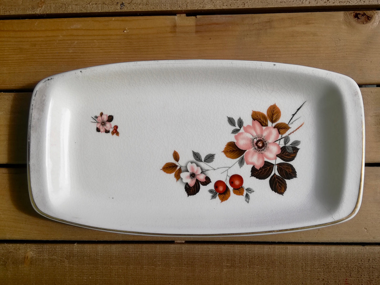 Vintage autumnal 1950's cake / sandwich plate.