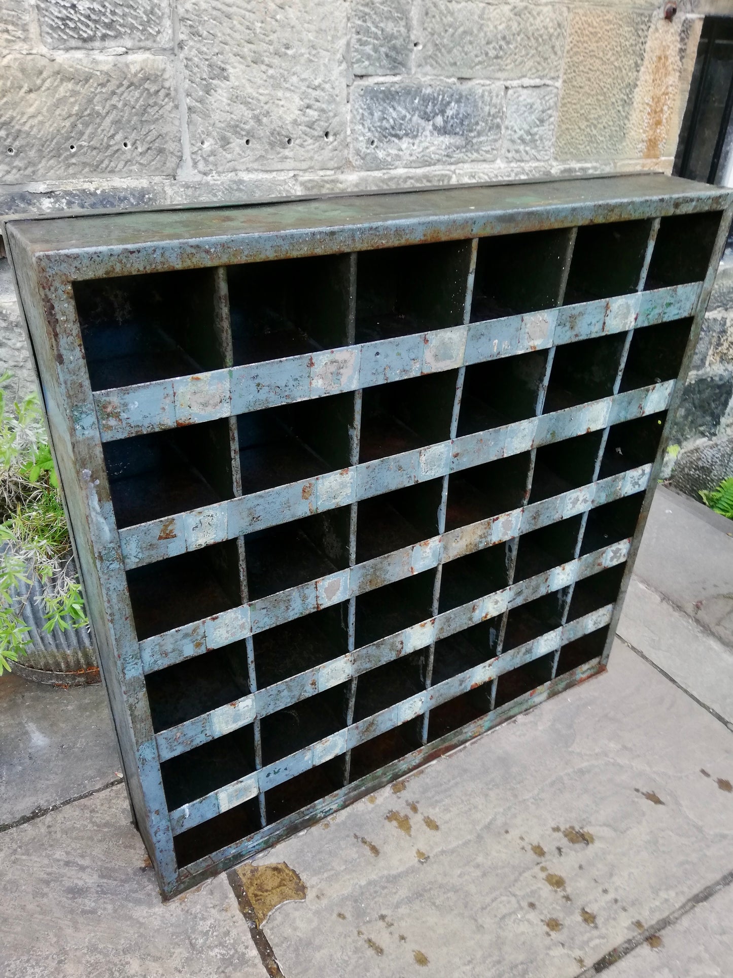 Industrial metal pigeonhole shelving