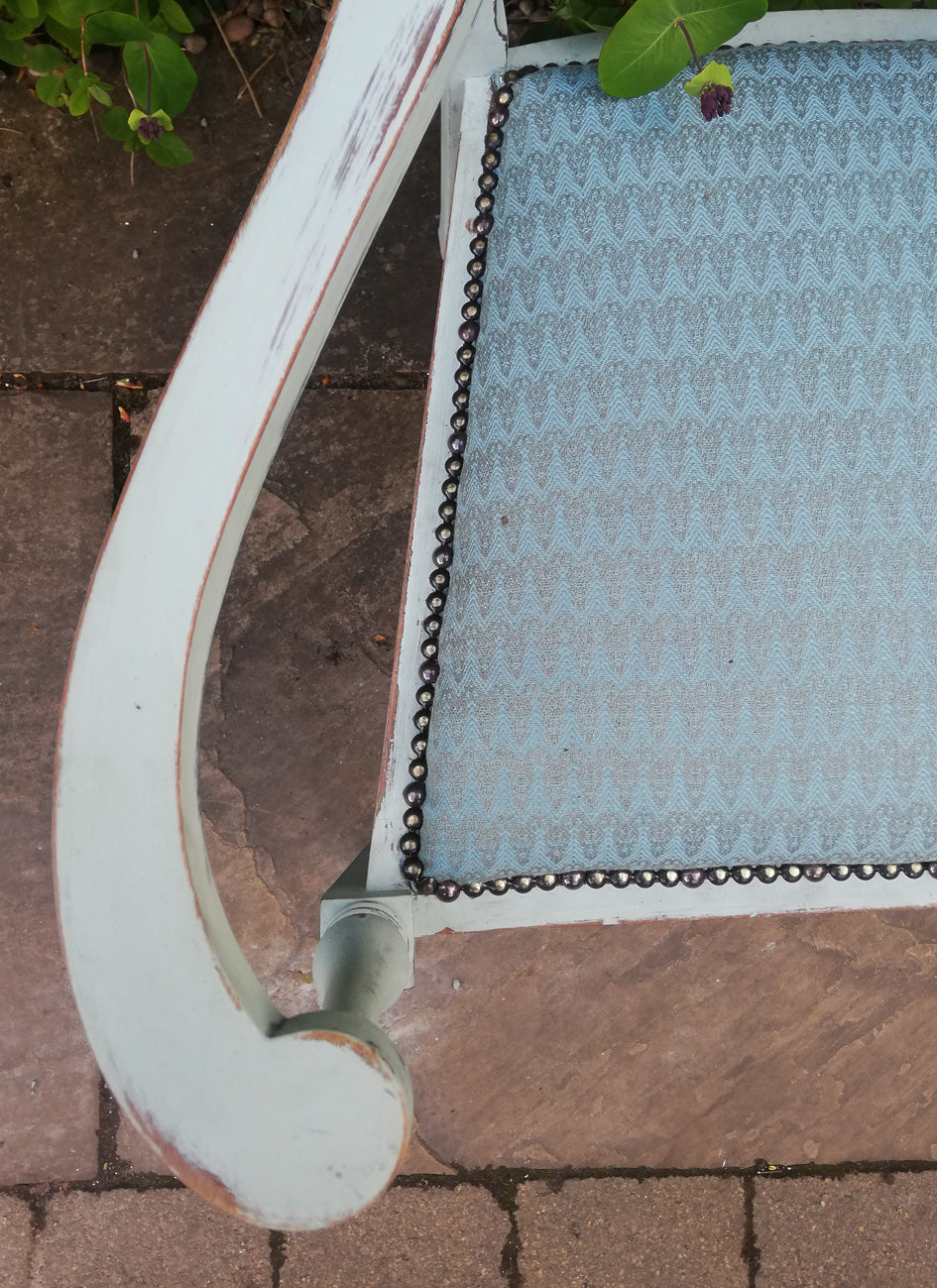 Reserved for Sandra - shabby chic reupholstered chair