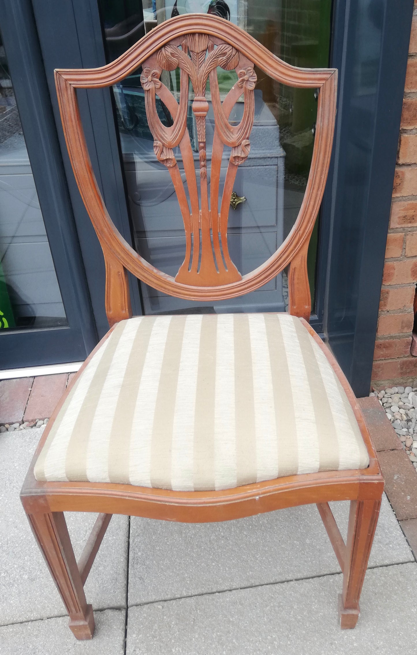 Set of 3 ornate vintage dining chairs available for reupholstery and painting your choice of colour