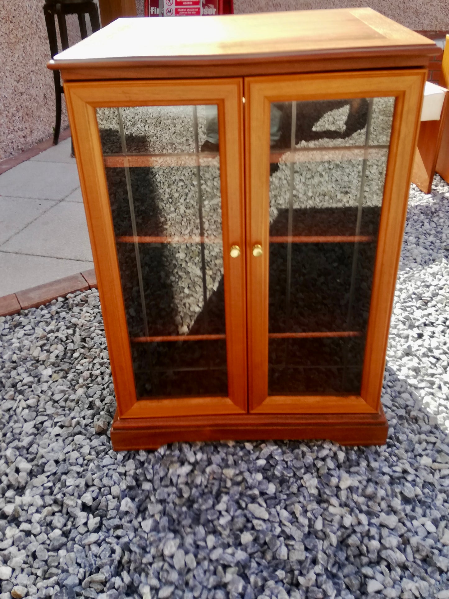 Vintage glass fronted cabinet available for painting