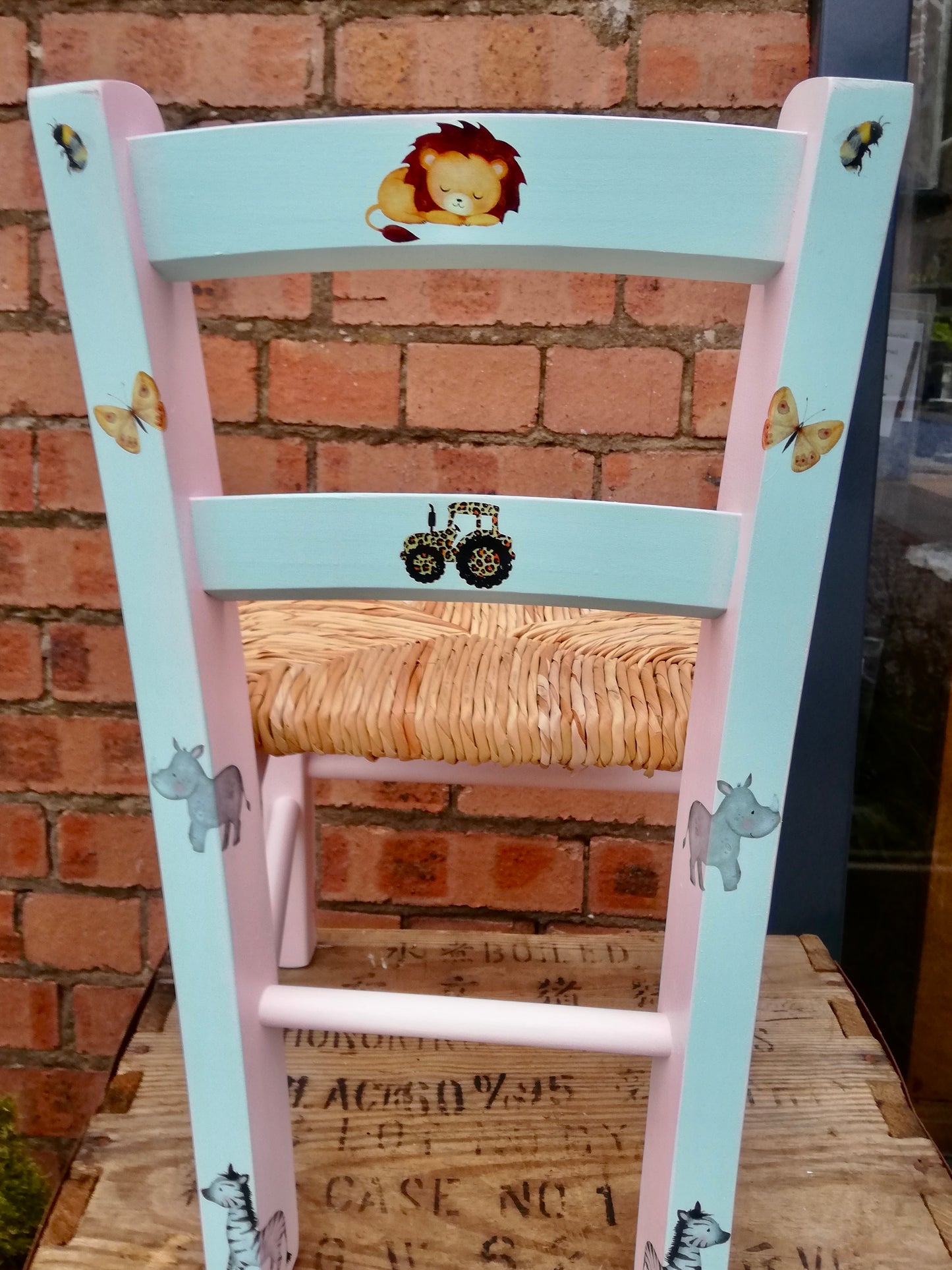Commission for Anna C personalised children's chair with safari theme
