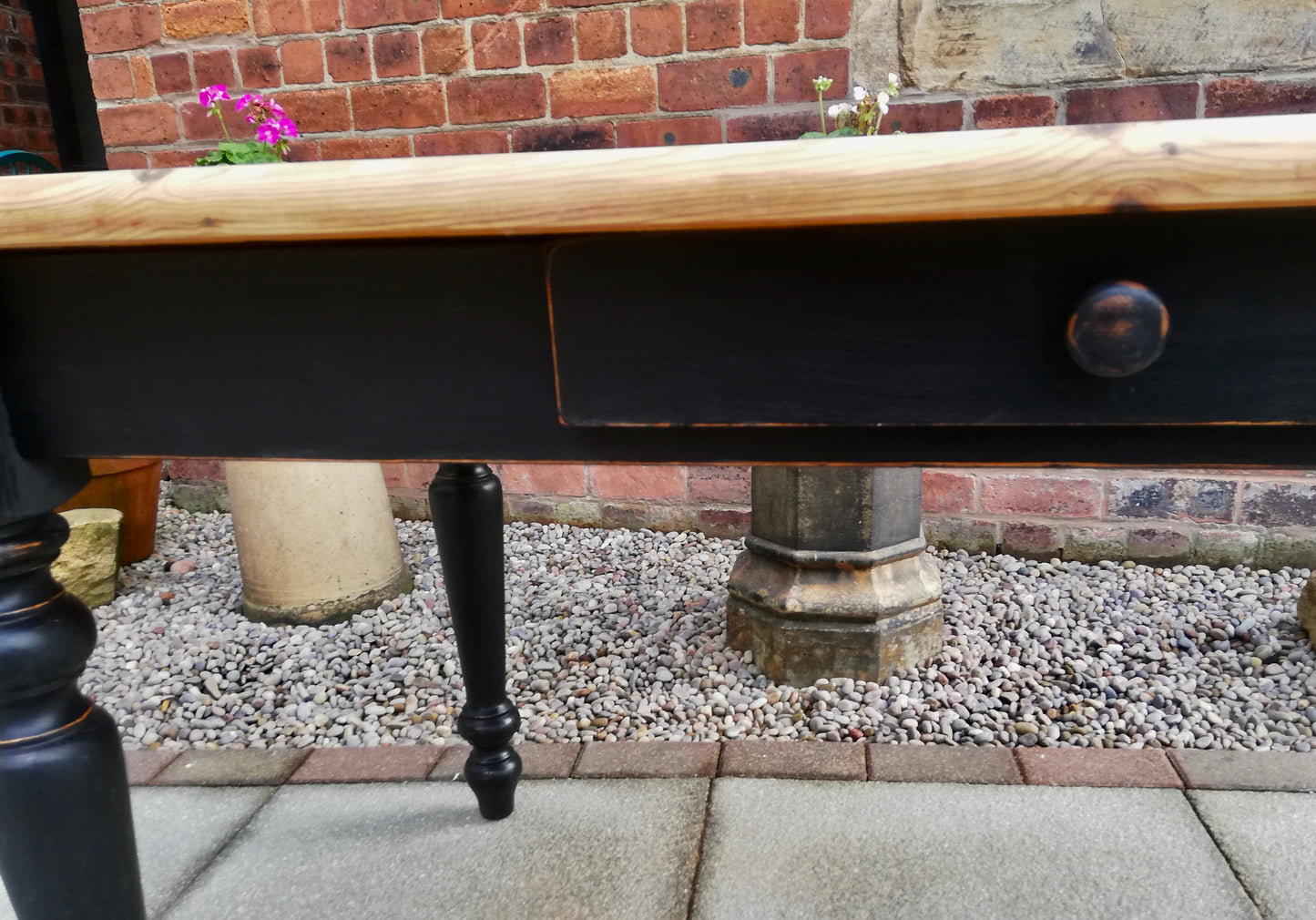 Reserved for Elsa Vintage pine 5ft dining table available for painting