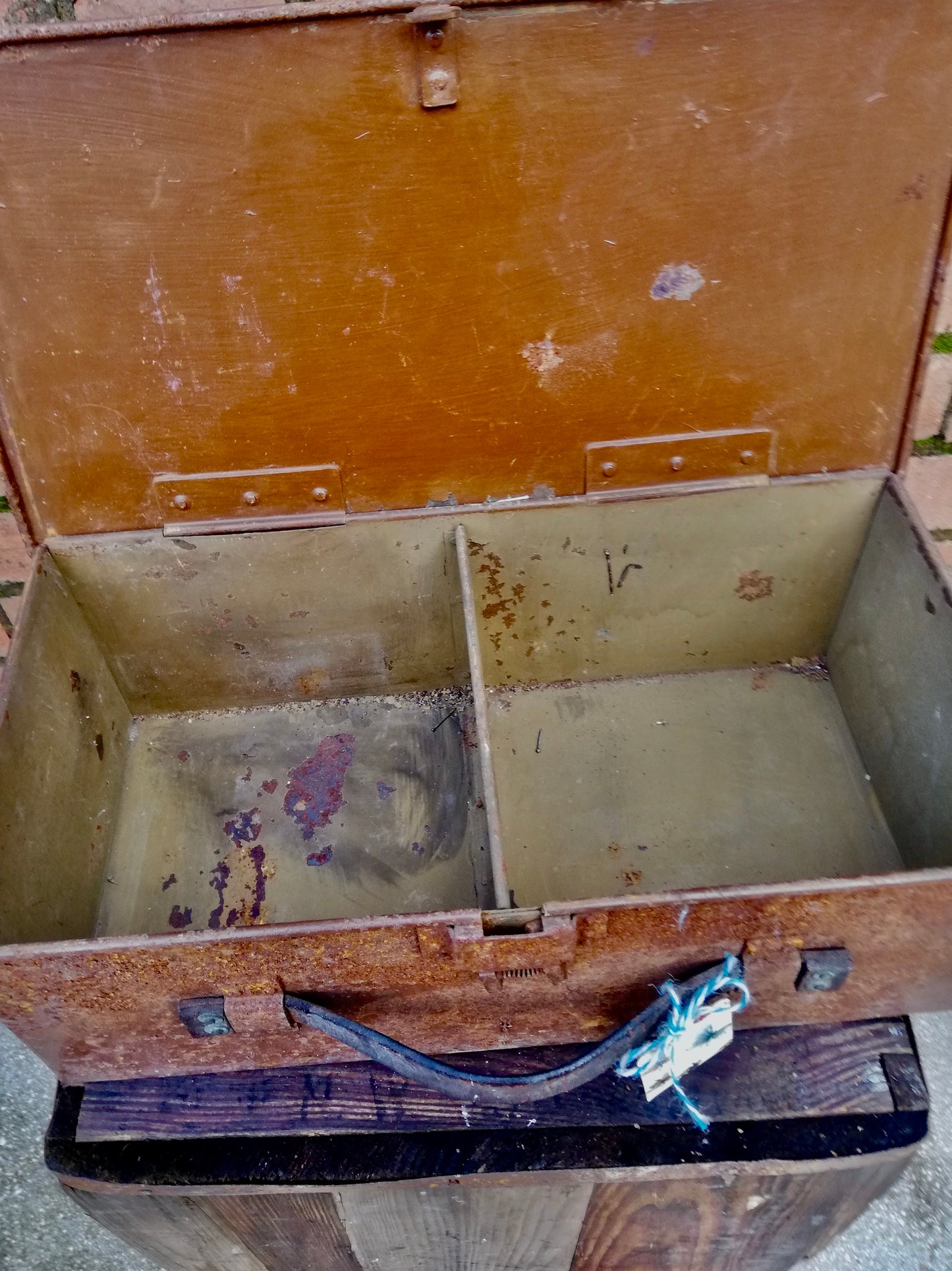 Vintage rustic rusty industrial storage box
