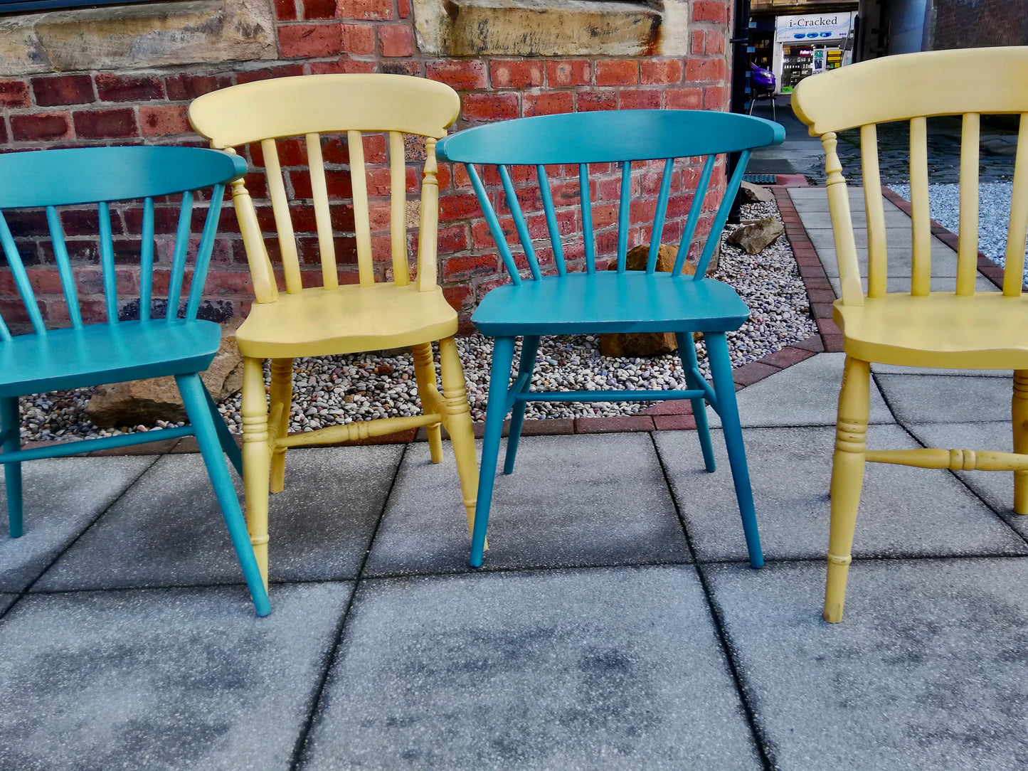 Vintage dining chairs painted to order in Milk Paint