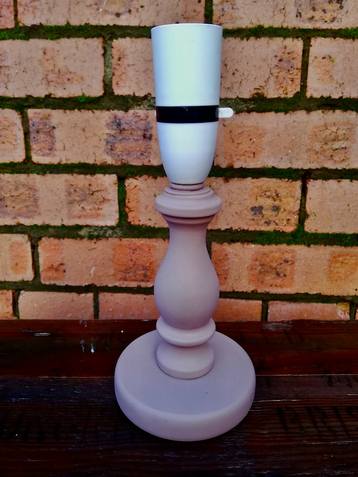 Lovely little vintage lamp base painted a dark dusky pink