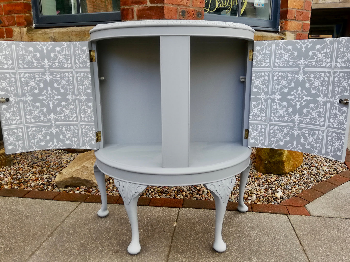 Commission for Sharon Hand painted display cabinet