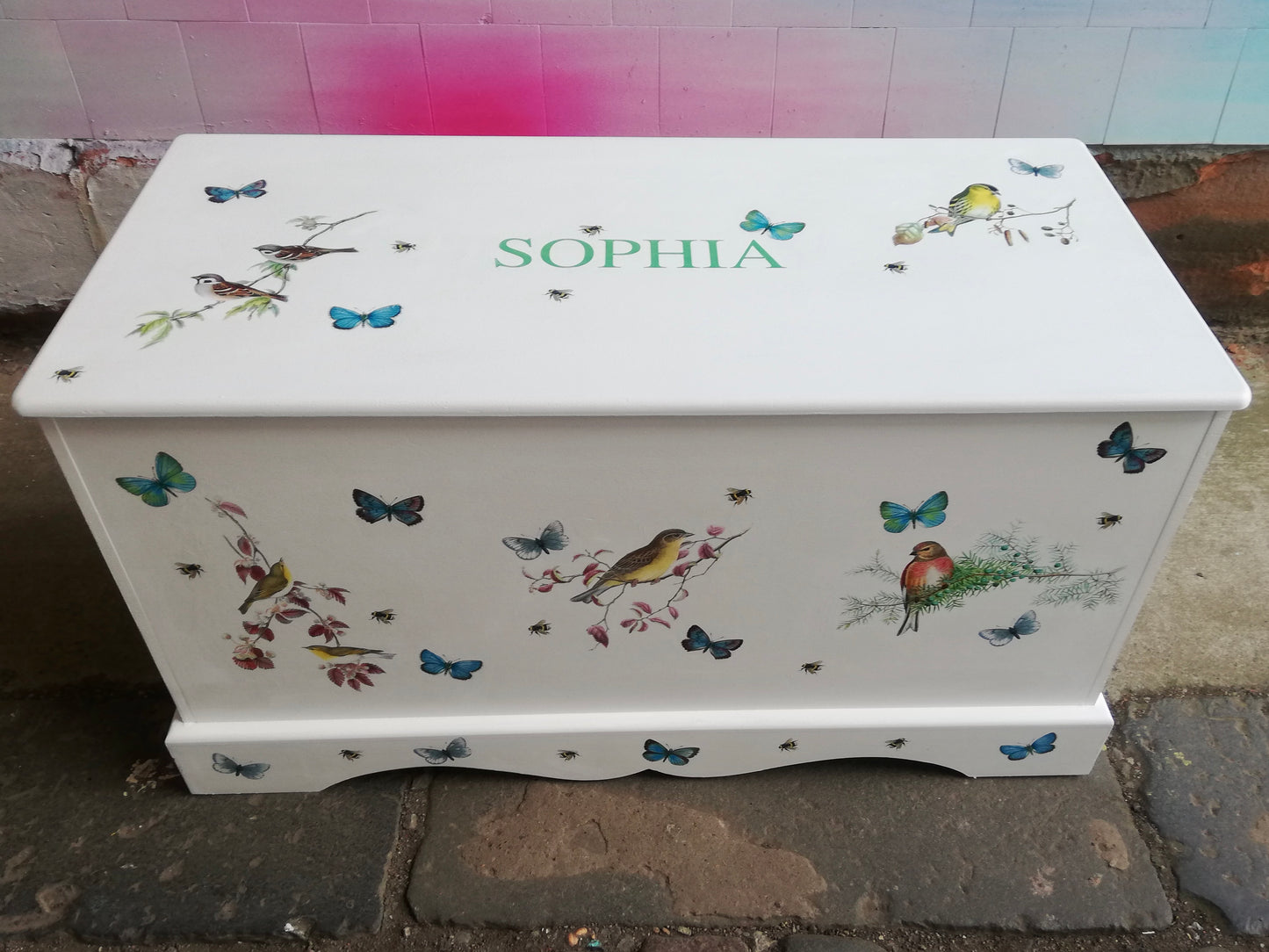 Children's personalised wooden storage chest / trunk